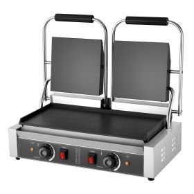 Commercial Panini Grill, 3600W Electric Sandwich Panini Maker, Stainless Steel Double Sandwichs Press with Handle and Temp Control