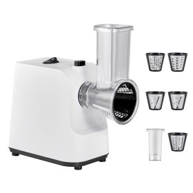 Electric Cheese Grater Salad Maker, 200W Salad Shooter, Electric Vegetable Slicer Shredder Chopper for Fruits with 5 Attachments