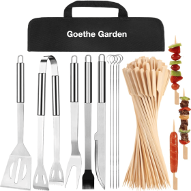 9PCS BBQ Grill Accessories for Top Chef - Professional Grill Tools Set & Basic BBQ Tools for Backyard Restaurant Outdoor Kitchen - Gifts for Fath